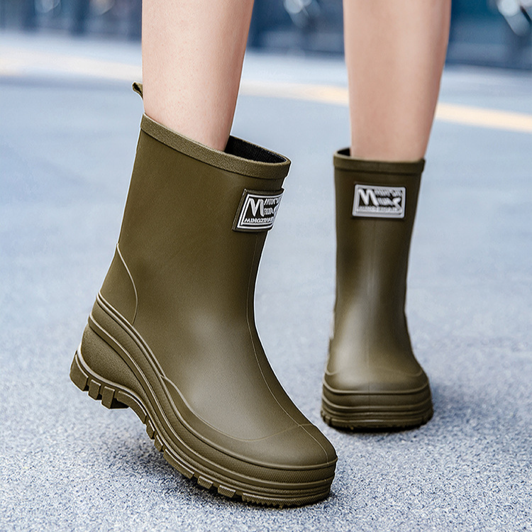 防滑女款户外雨鞋女士外穿短筒厚底水鞋厨房买菜胶鞋舒适春秋雨靴