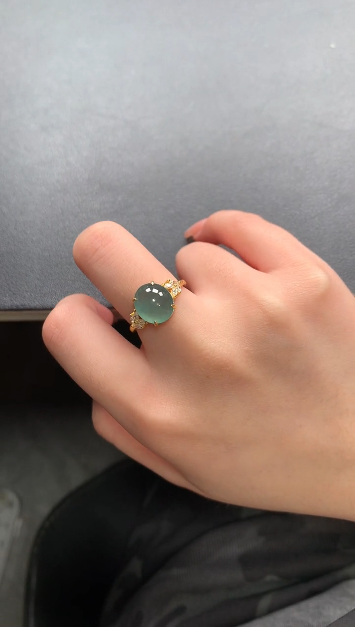 【闪购商品】翡翠戒指银S925镶嵌5214