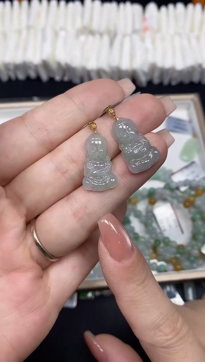 吊坠(不含链)18K金镶嵌翡翠18K金扣镶嵌多样性发其一@@CMT1219-2