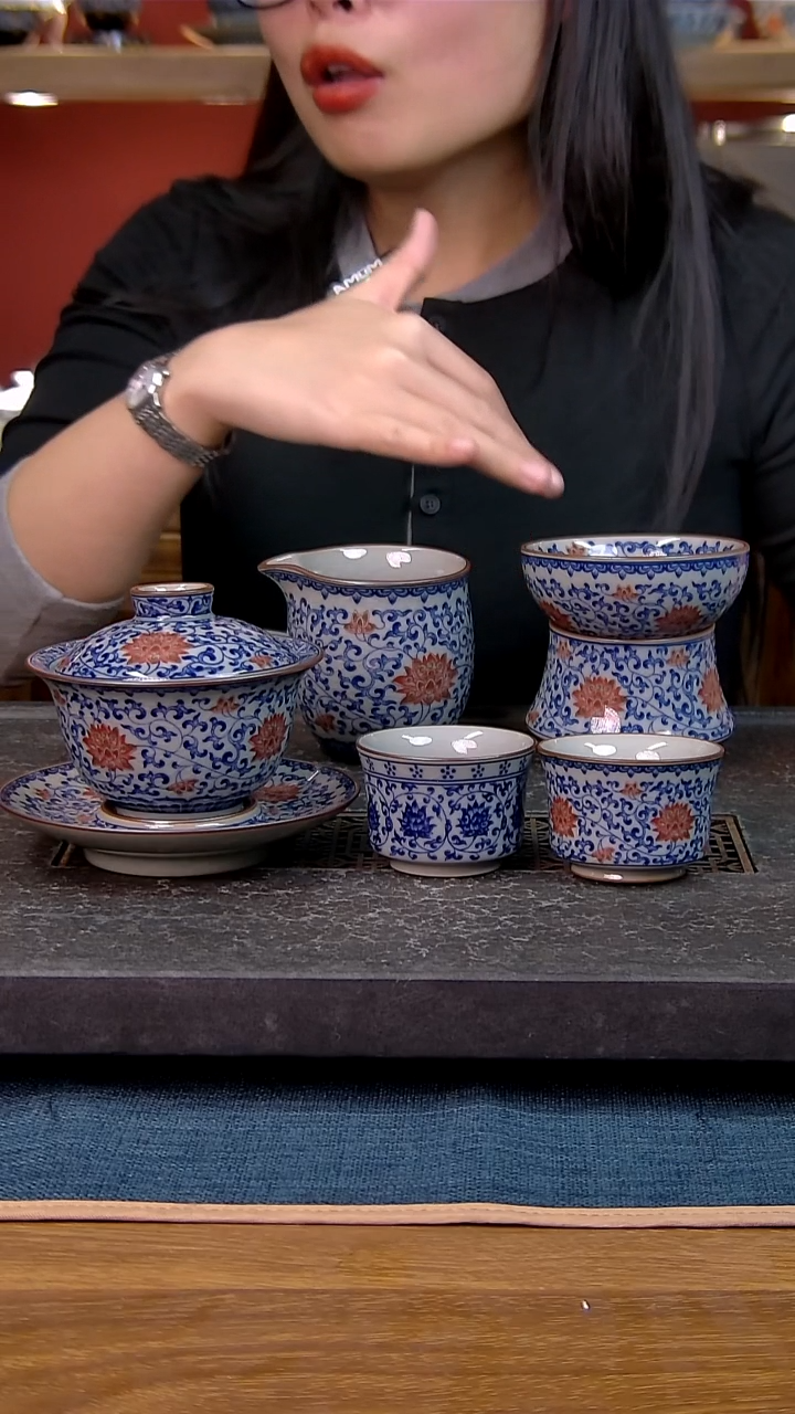 简装家用款5件套 老陶泥开片纹陶瓷茶具