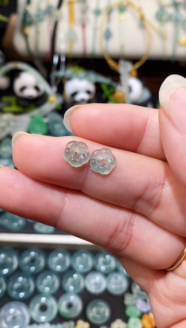 散珠翡翠小花裸石