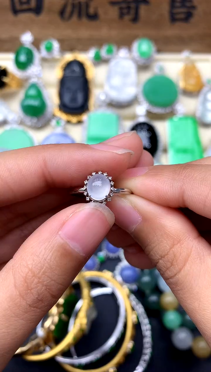 【闪购商品】翡翠戒指18K金镶嵌45-中国好珍宝