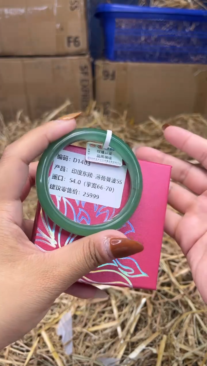 未镶嵌手镯石英质玉D1403-圈口54