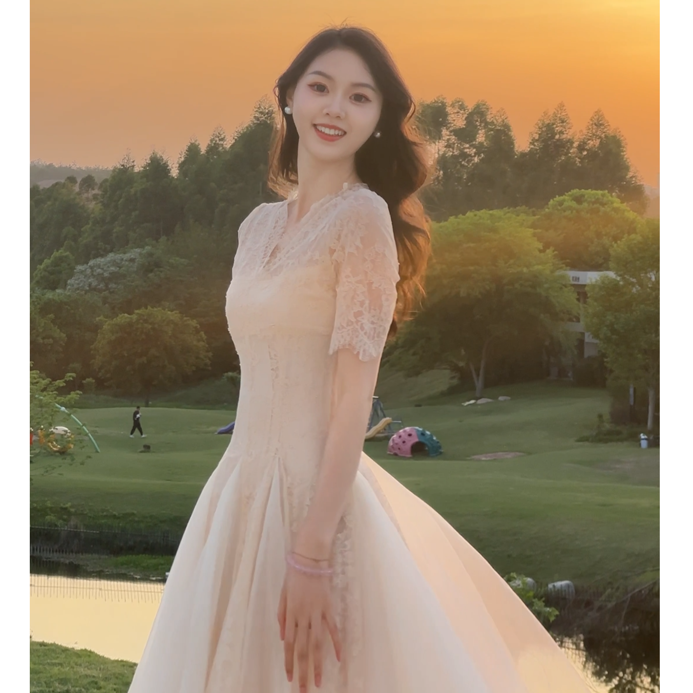 七七-[柔梦]气质优雅温柔显瘦连衣裙-LQ005