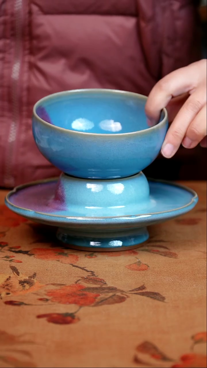 盖碗瓷全品  钧瓷原产地茶器摆件