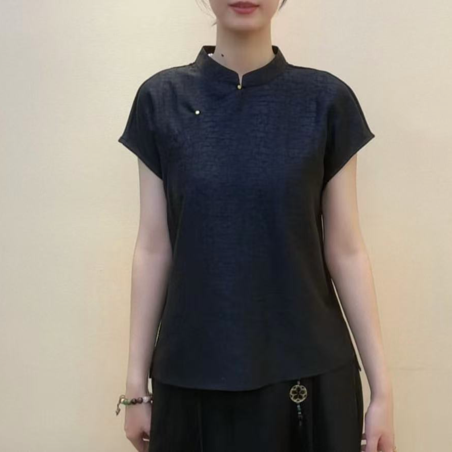 慧  新中式 龟纹旗袍款上衣 25-268