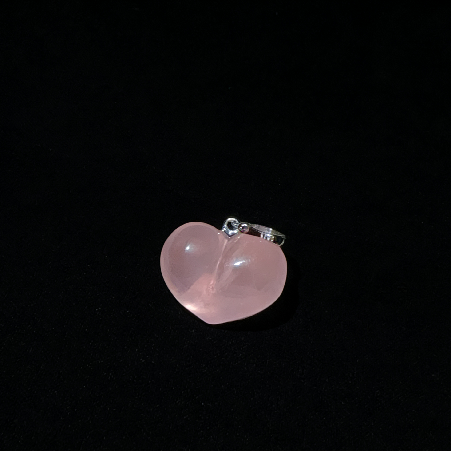 粉水晶爱心吊坠 不含链