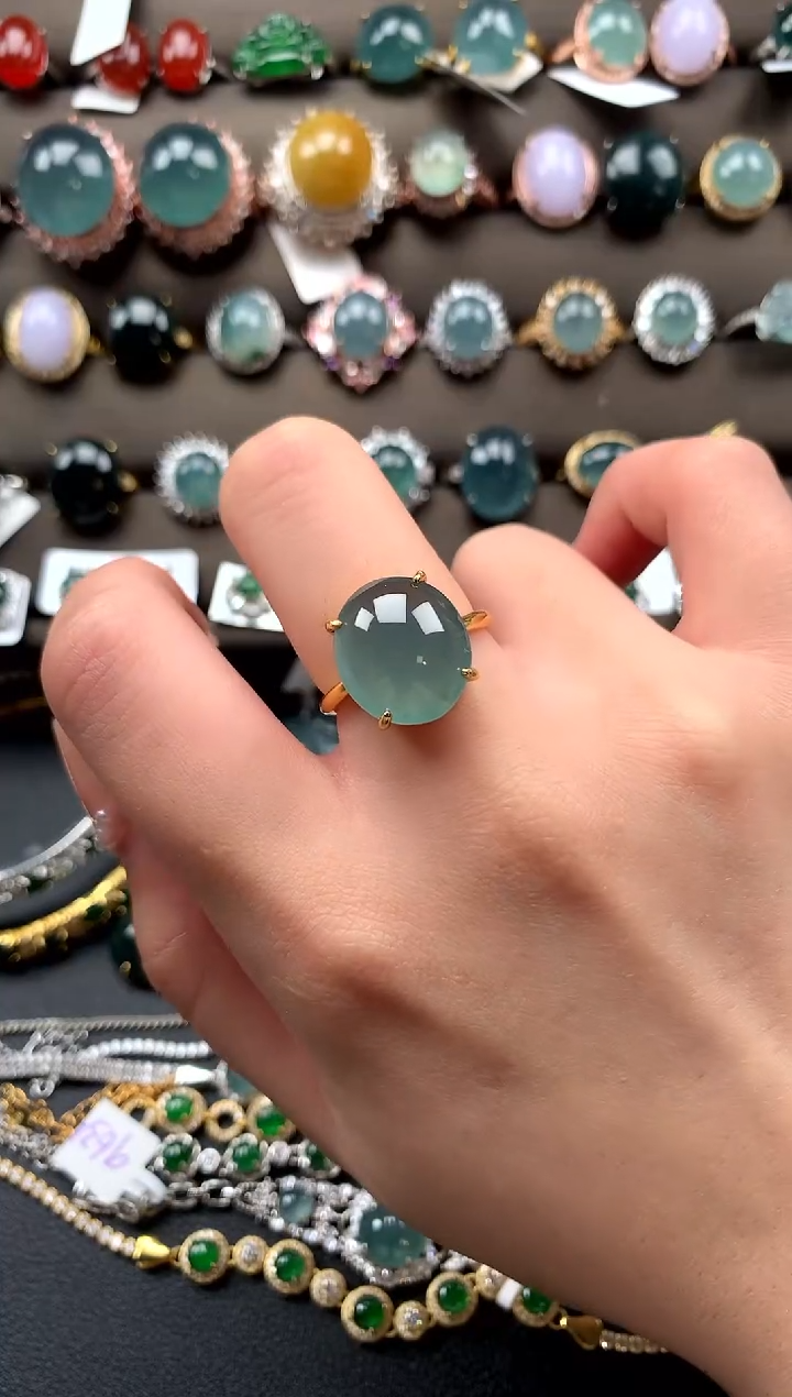 【闪购商品】翡翠戒指银S925镶嵌65141245