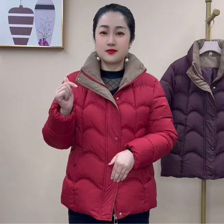 秋冬新款时尚洋气气质优雅中年妈妈装加厚保暖棉服外套5088款