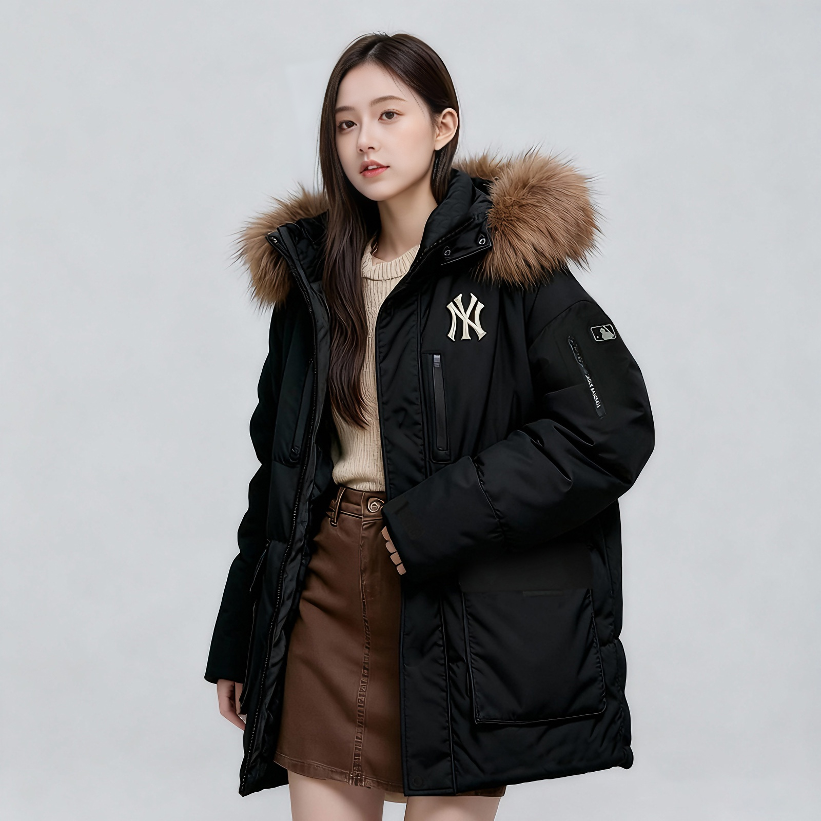 【双旦礼赠】MLB羽绒服男女同款2025新款情侣鹅绒舒适防寒保暖外套