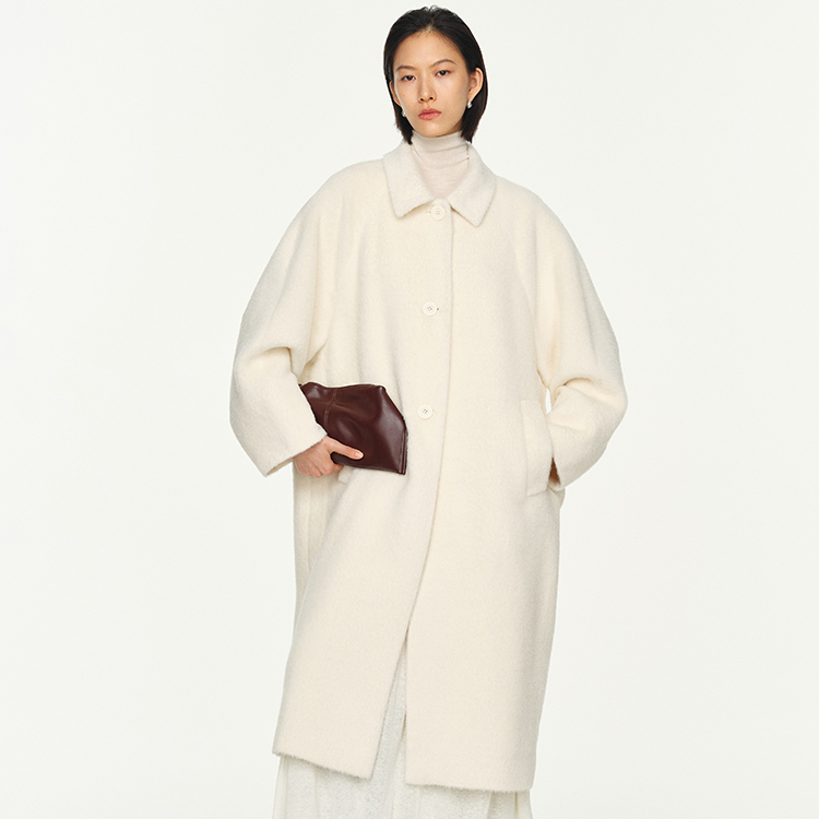 MARIUS"鸵鸟蛋大衣"柔软保暖减龄小翻领茧型大衣-1