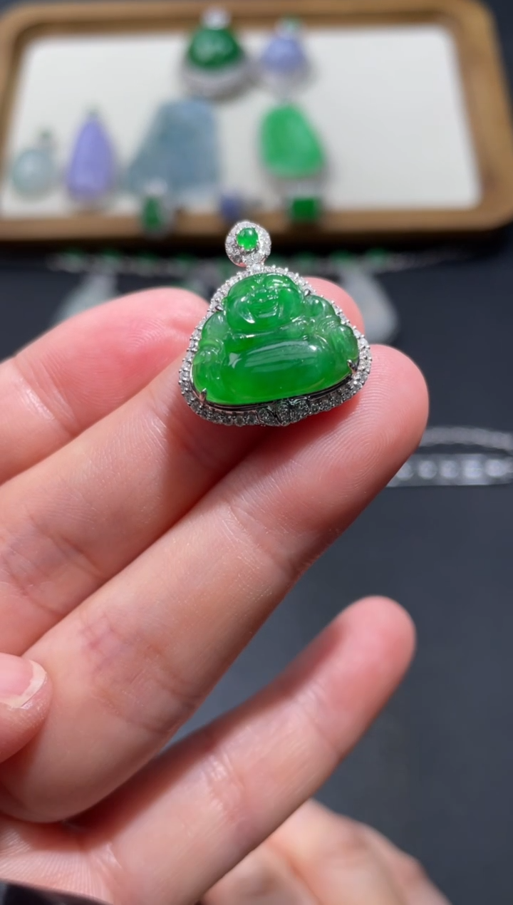 【闪购商品】翡翠颈饰18K金镶嵌48..........