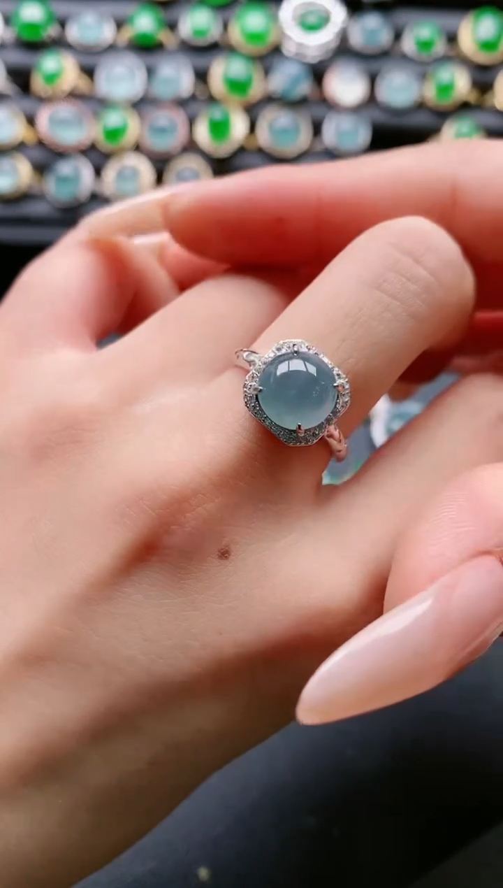 【闪购商品】翡翠戒指银S925镶嵌11111