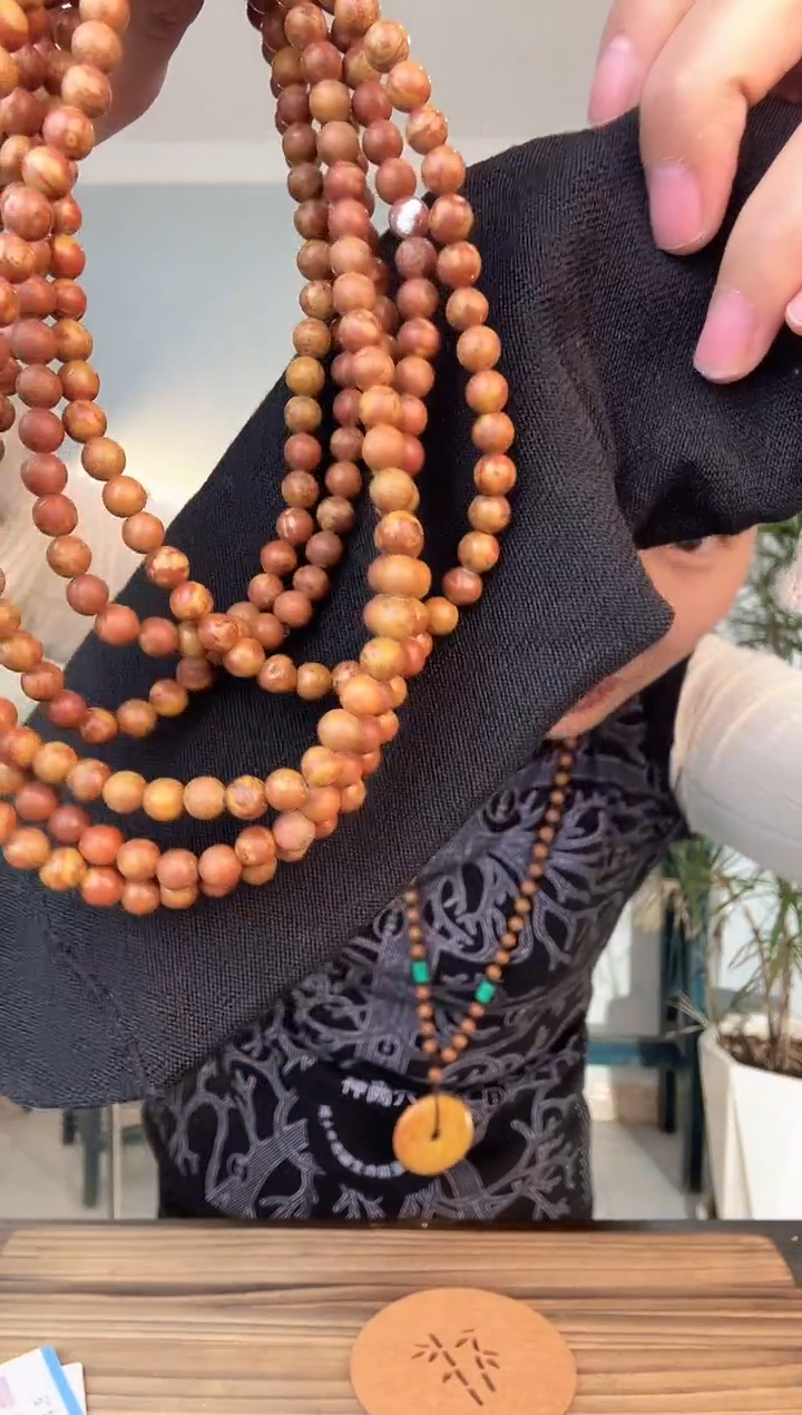 泗水砭石108颗卡6素圈