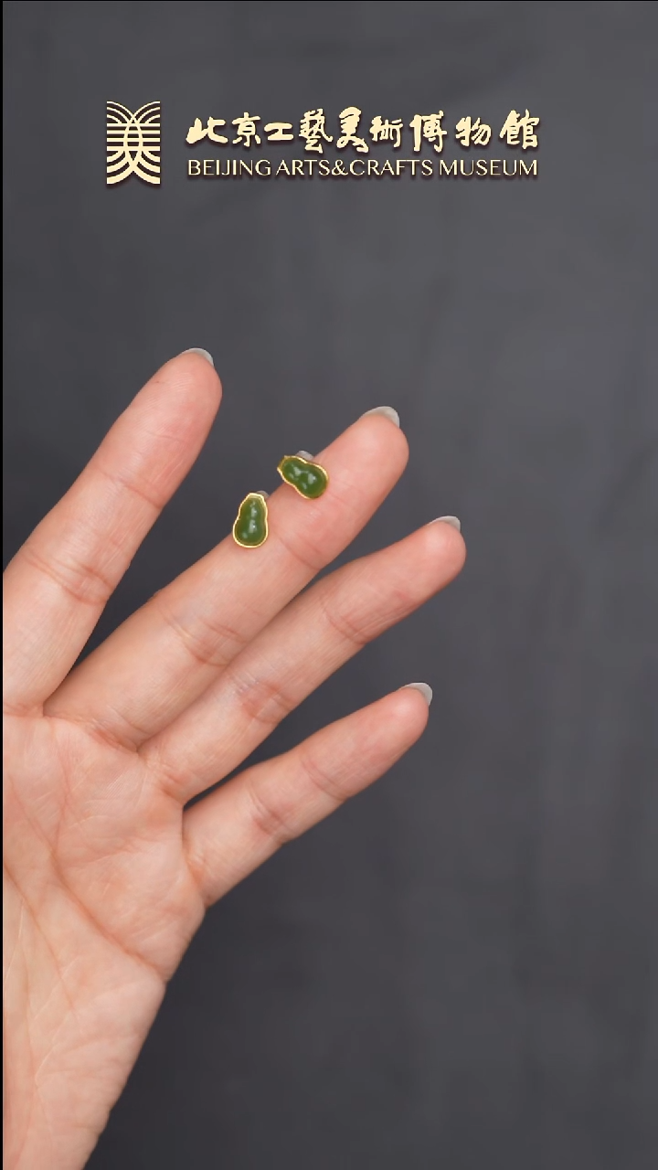 和田玉银S925镶嵌耳饰B0625GMD364（多样性发货）葫芦耳钉