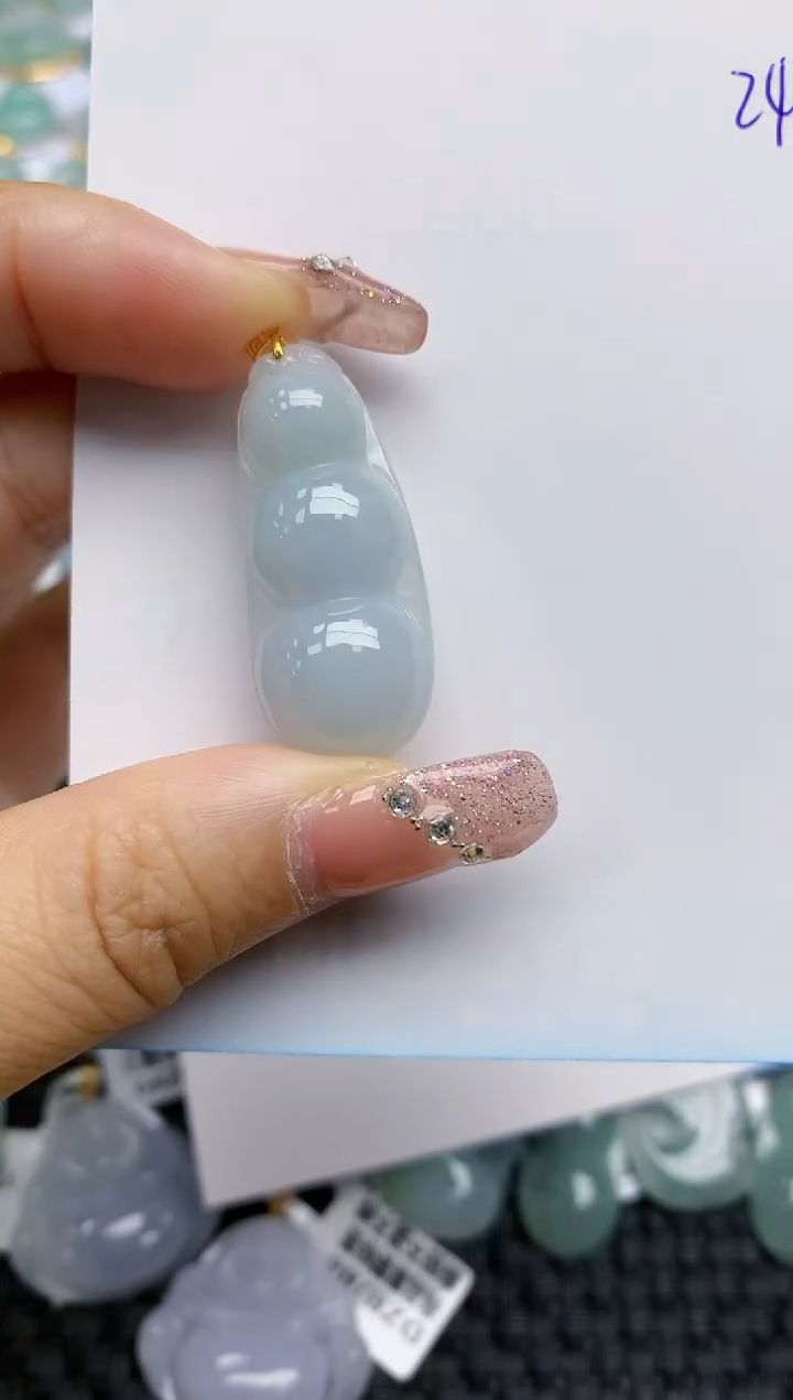 【闪购商品】翡翠颈饰18K金镶嵌天然A货翡翠 24