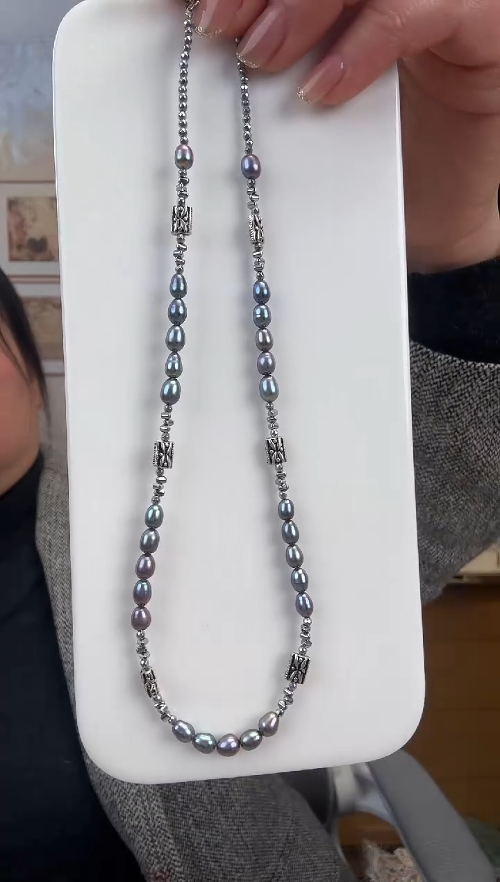 【闪购商品】淡水珍珠颈饰未镶嵌溪地黑珍珠欧美小香风