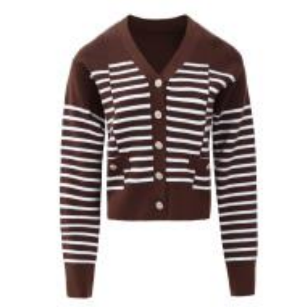 【粉丝专属】针织毛针织衫多巴胺条纹针织开衫秋季M731306908