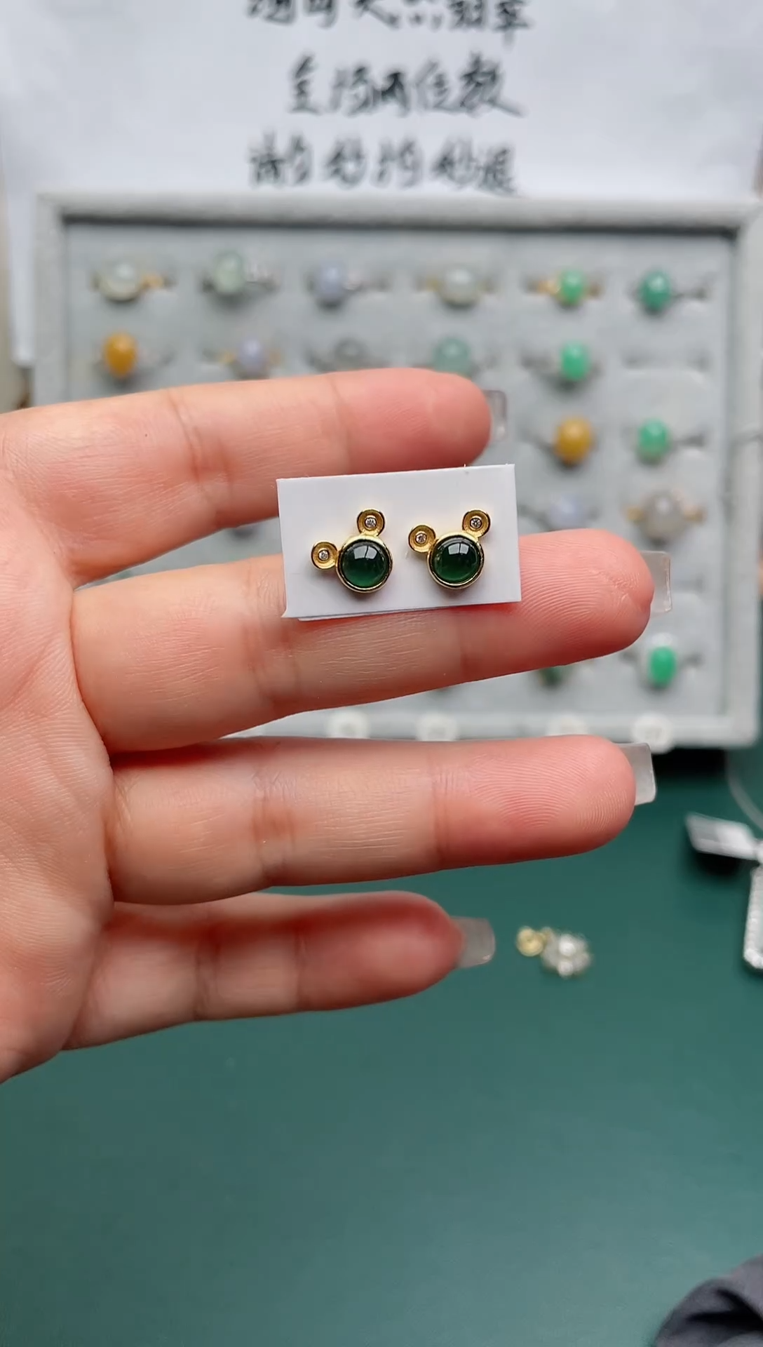 翡翠戒指银S925镶嵌.