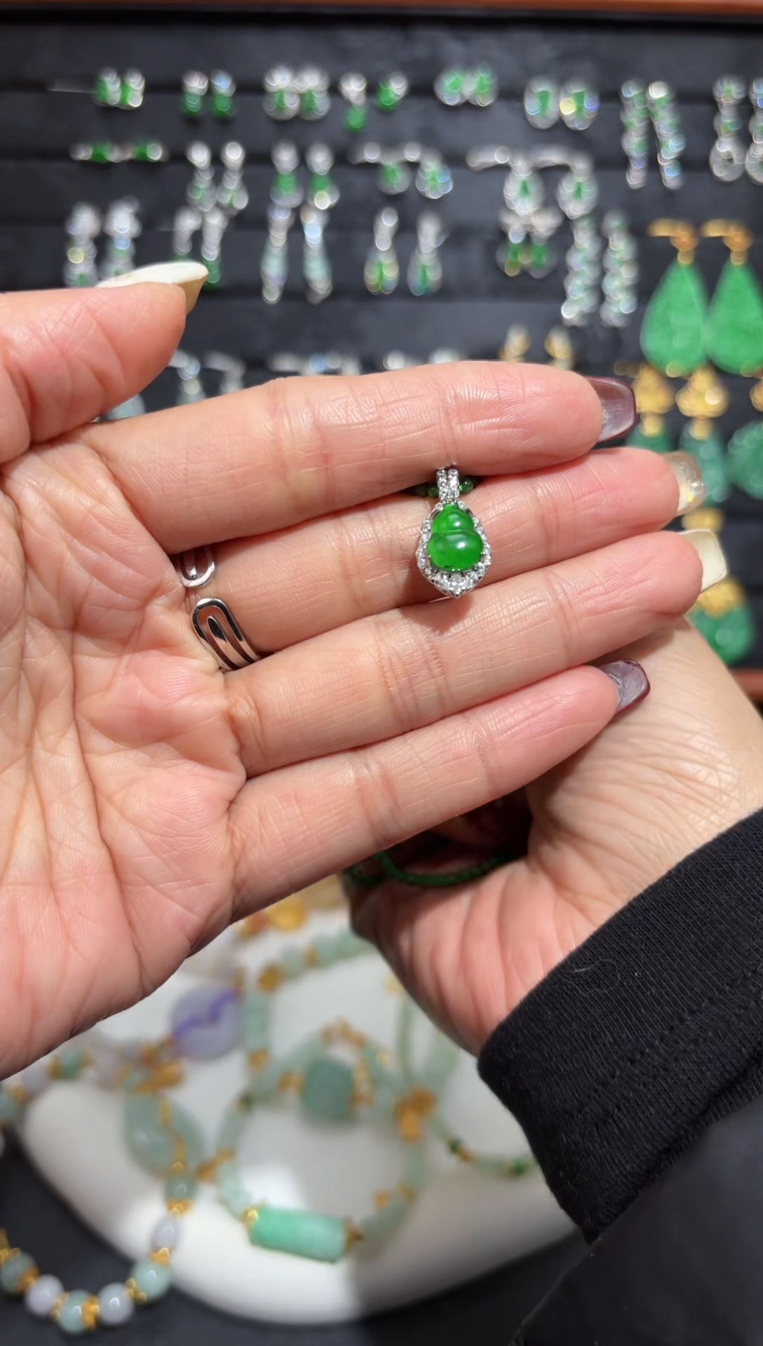 【闪购商品】翡翠颈饰银S925镶嵌葫芦/支持复检/一件