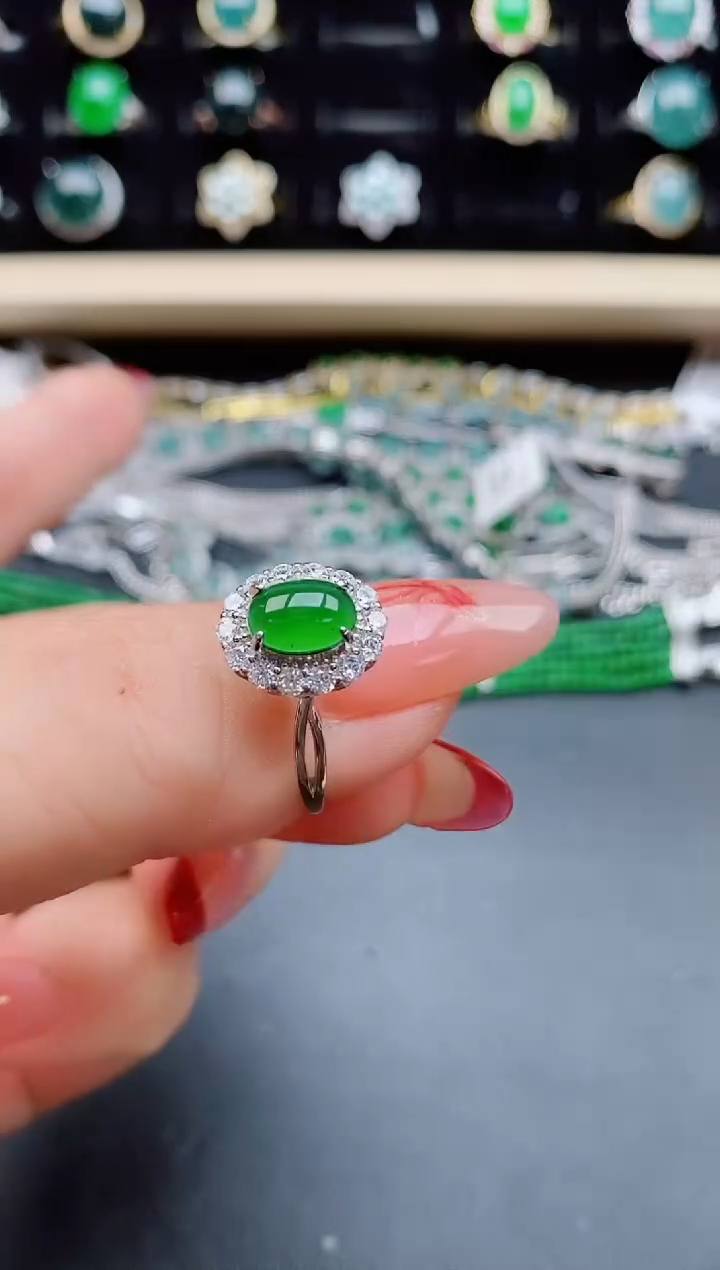 【闪购商品】翡翠戒指银S925镶嵌32321