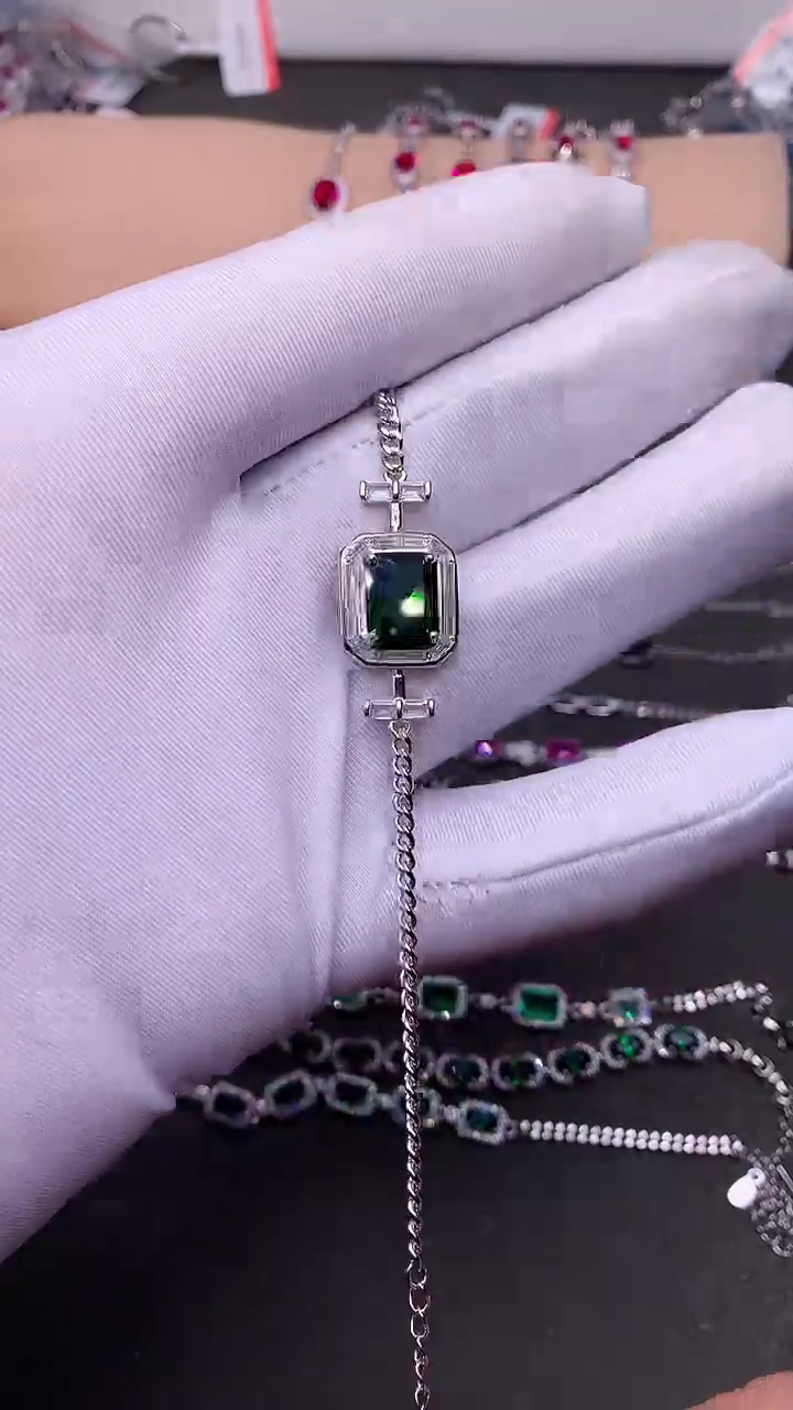 【闪购商品】透辉石手链银S925镶嵌.......