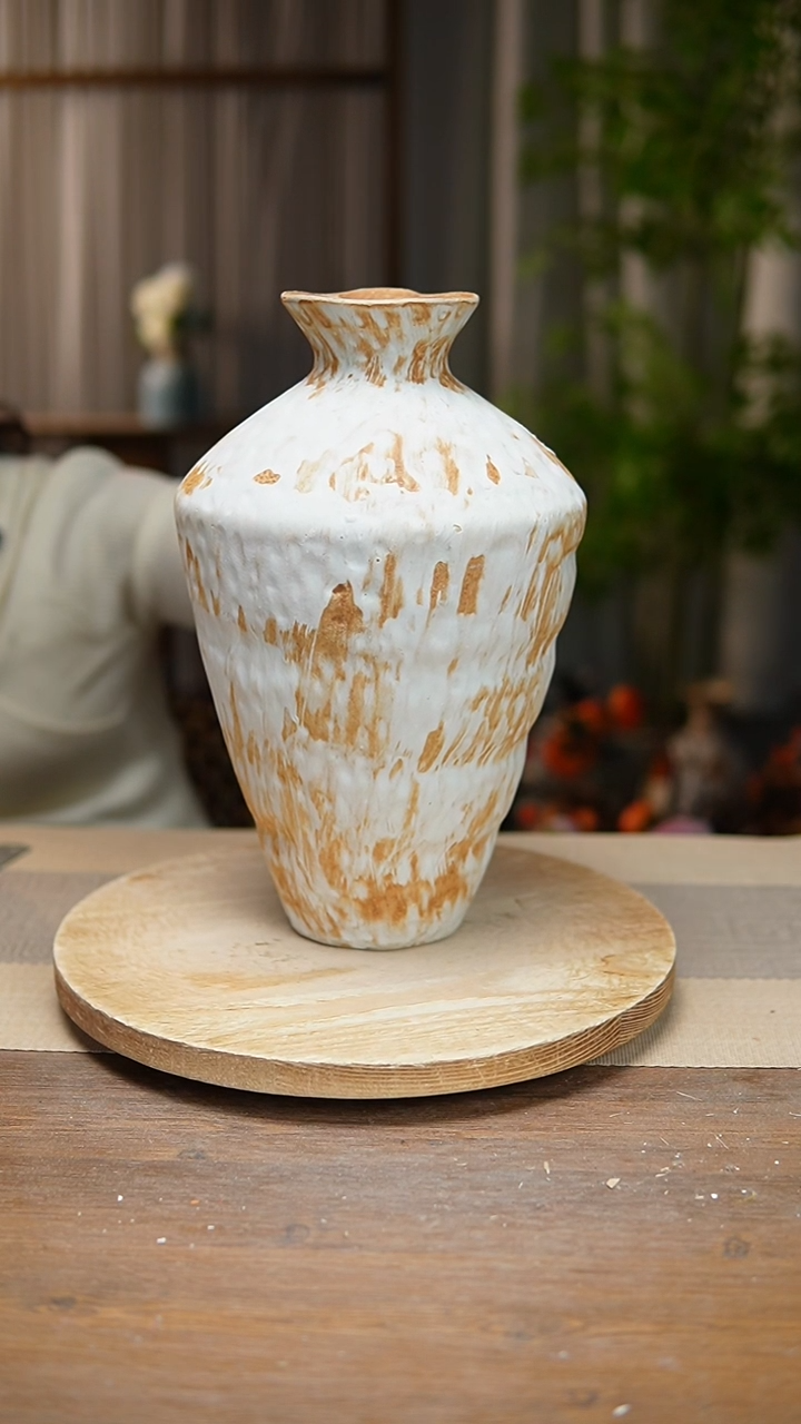 【闪购商品】陶瓷 花器诧寂黄高脚