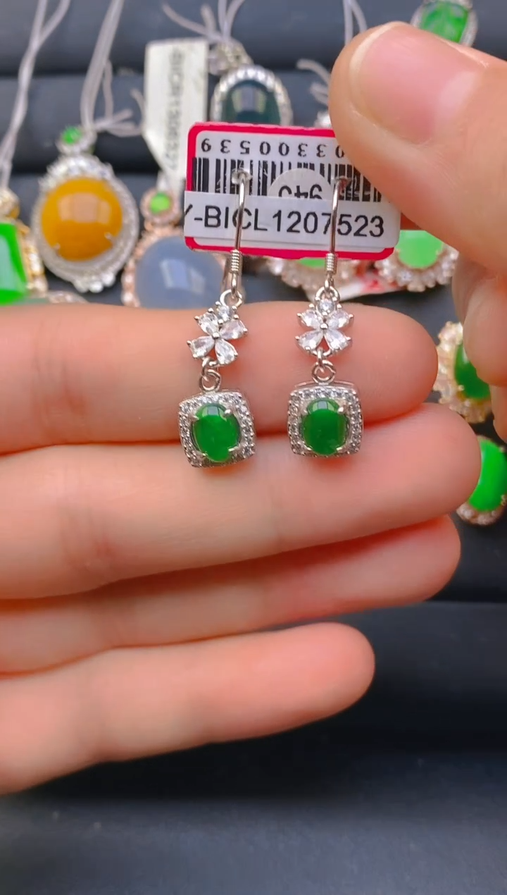 【闪购商品】翡翠戒指银S925镶嵌天然A货翡翠1