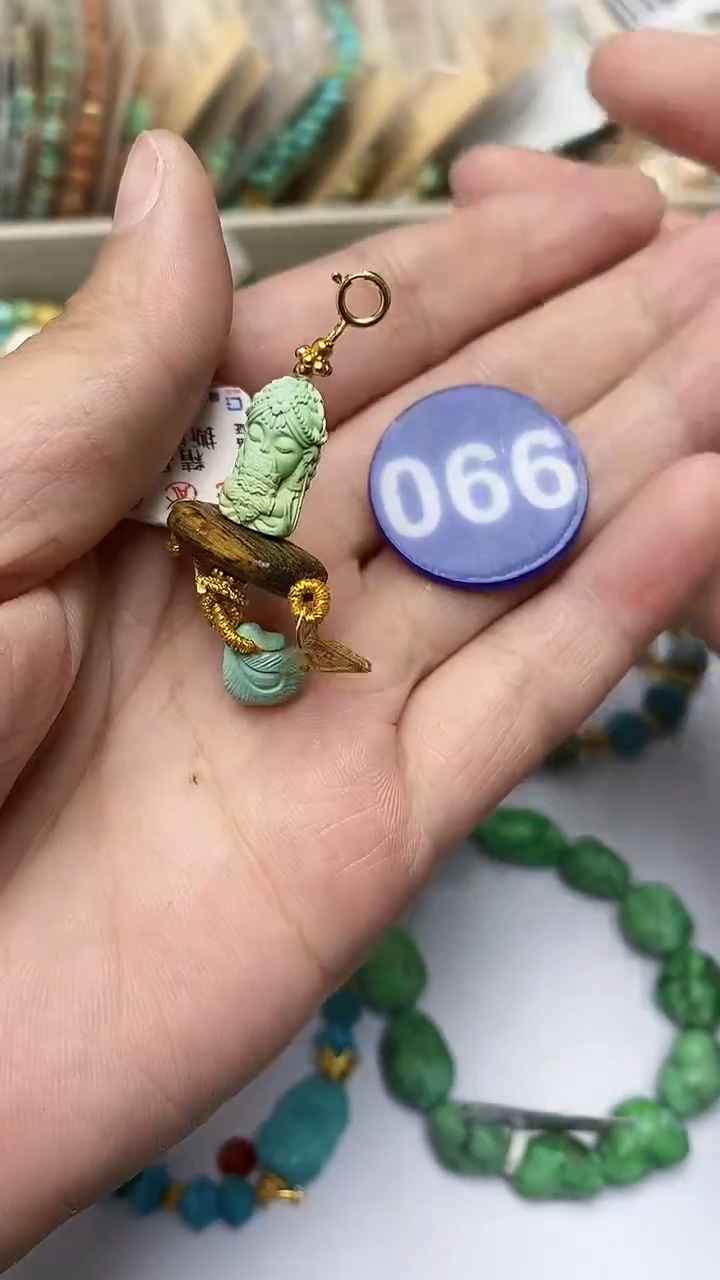 【闪购商品】绿松石雕刻件银S925镶嵌990