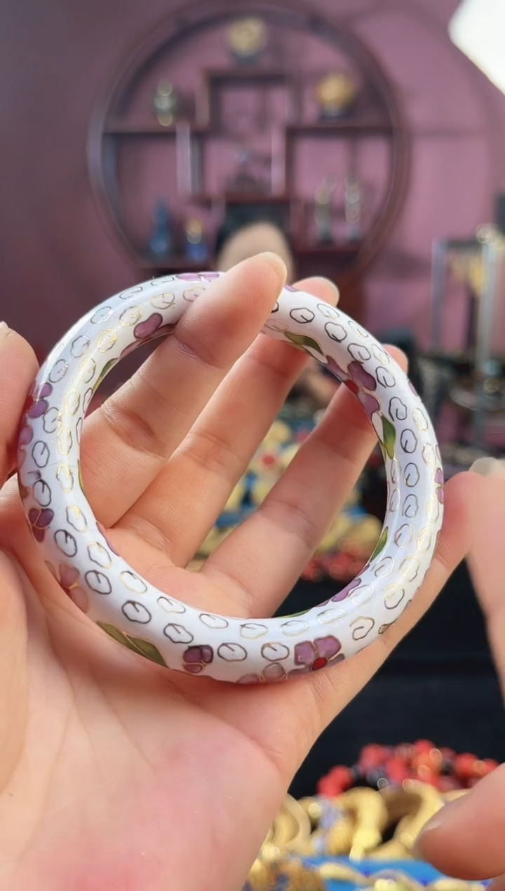 景泰蓝公主镯 56-60可戴/1.2粗版 白色