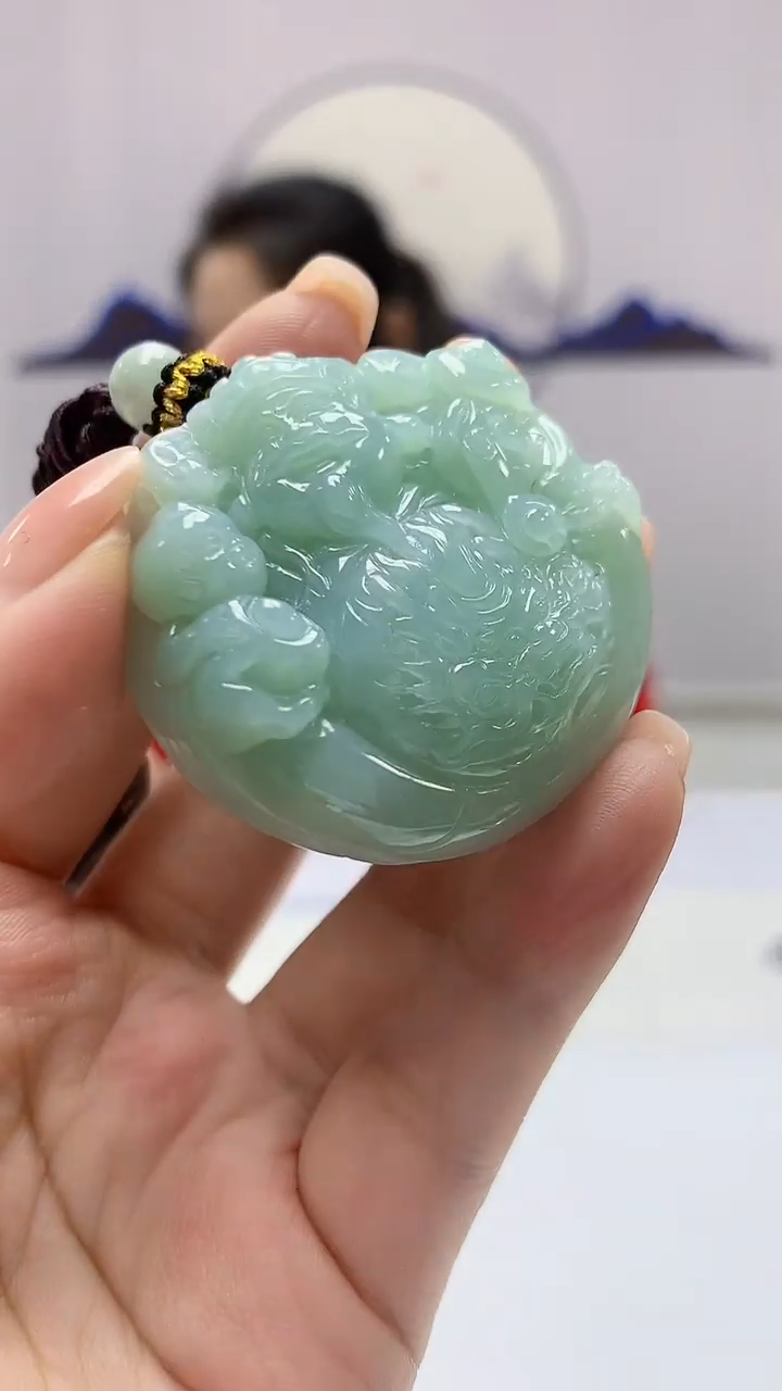 【闪购商品】定制翡翠未镶嵌4902ms-毛货196财神