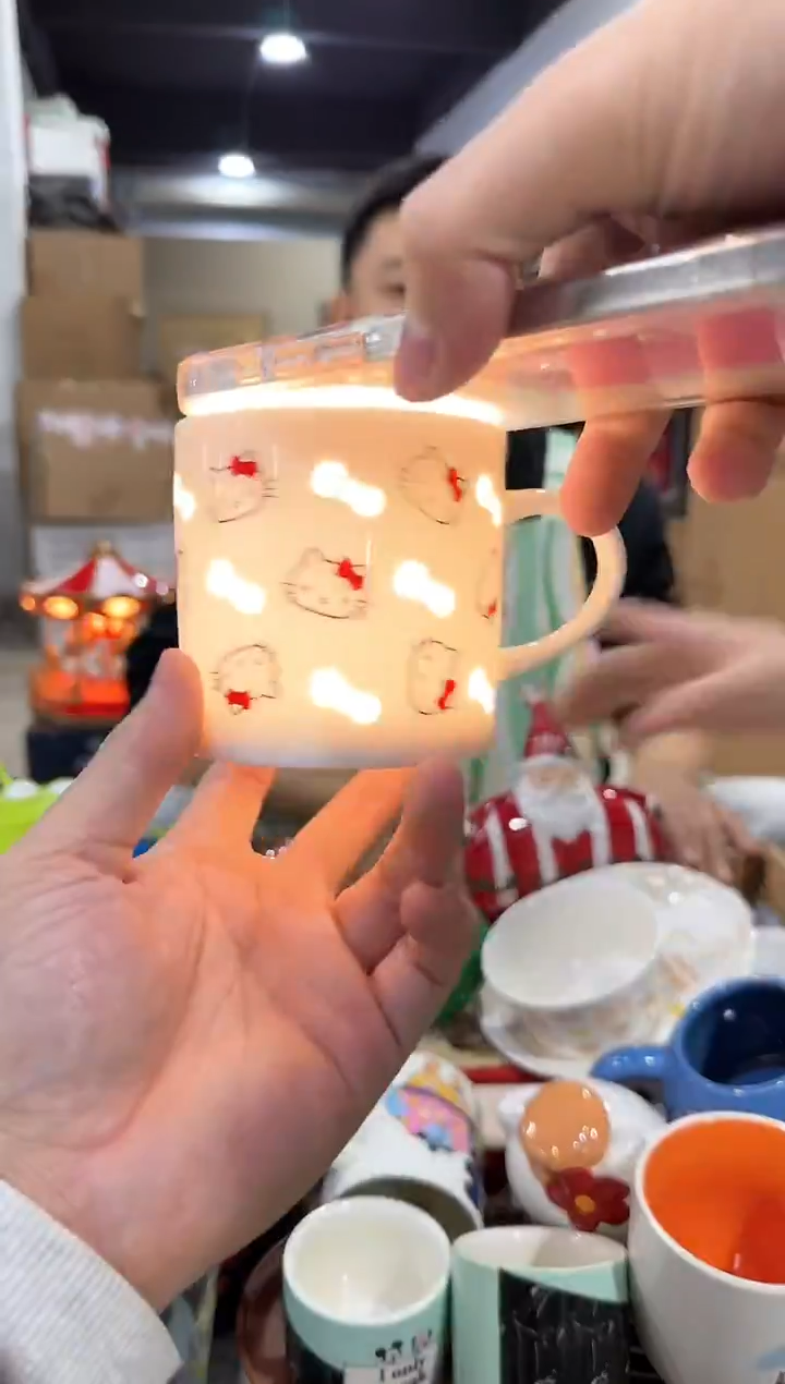 瓷片kt猫镂空水杯