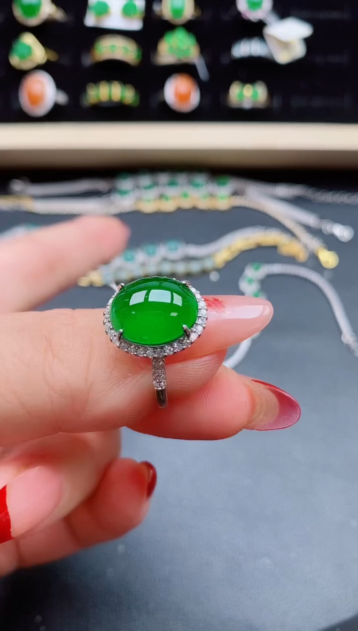 【闪购商品】翡翠戒指银S925镶嵌21321