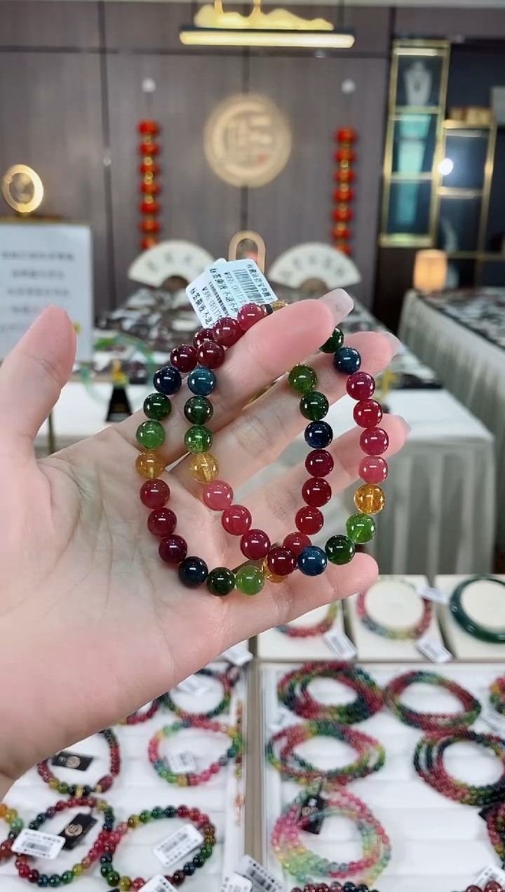 单圈手串8mm+未镶嵌碧玺（多样性发一条）hon