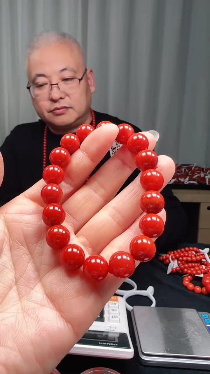 未镶嵌多样性发一件南红玛瑙【高货】锦红11mm保山圆珠单圈 