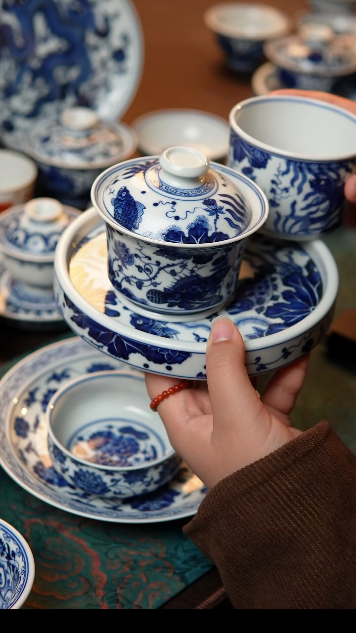 其他陶瓷鱼藻纹理三件套组系列