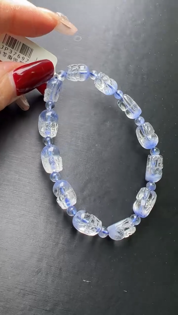 【闪购商品】水晶手串未镶嵌蓝发晶貔貅手串 JP37697
