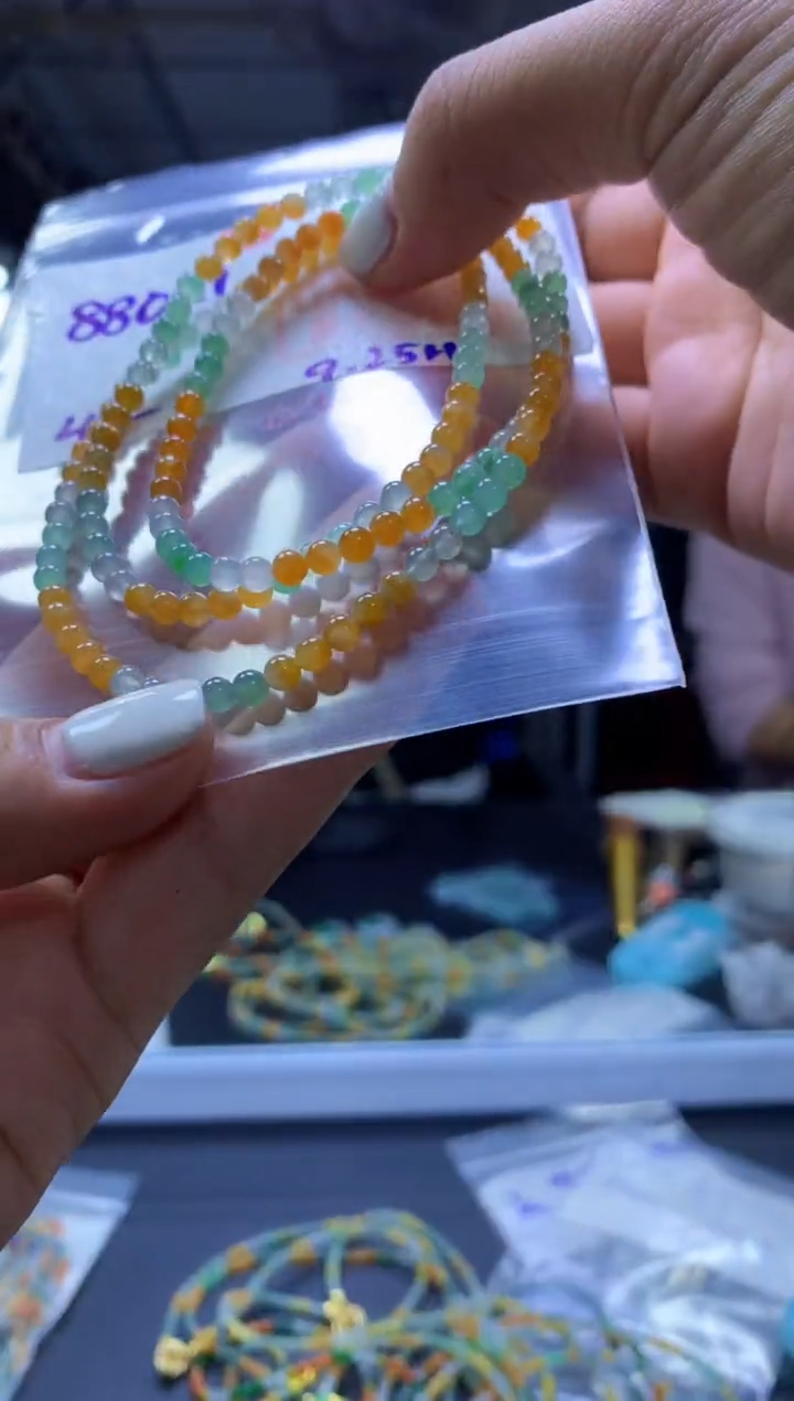 未镶嵌定制翡翠珠串#880元-毛货需精细抛光