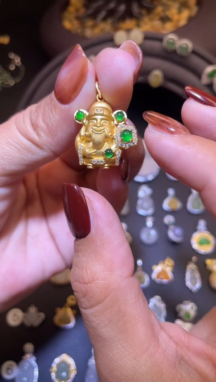 吊坠(不含链)银S925镶嵌翡翠1