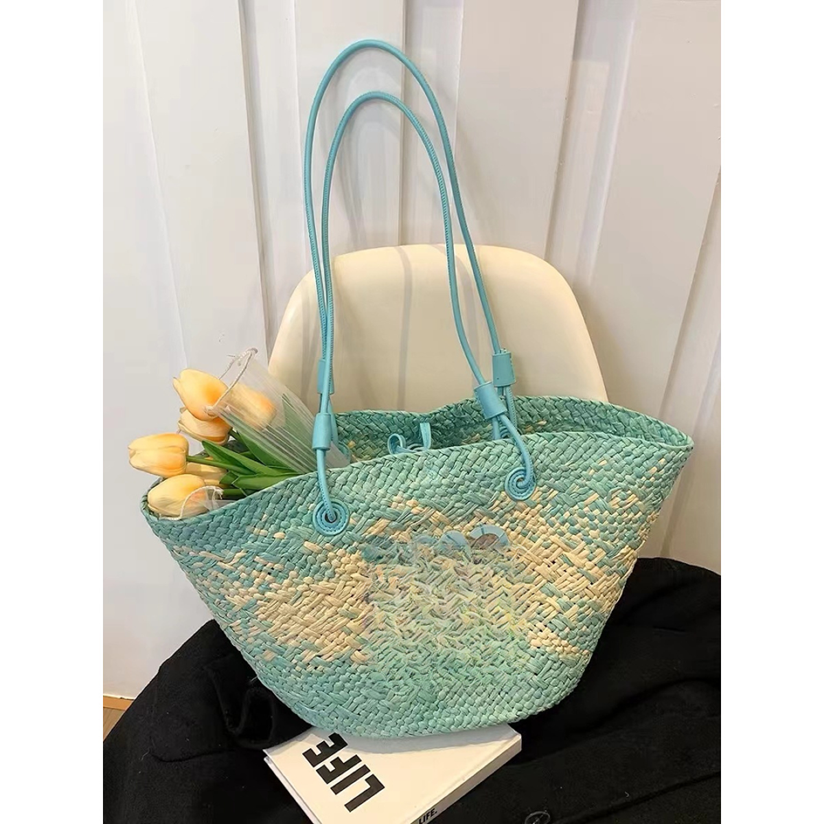 2025编织包包女海边子母包夏季高级感小众百搭沙滩女包