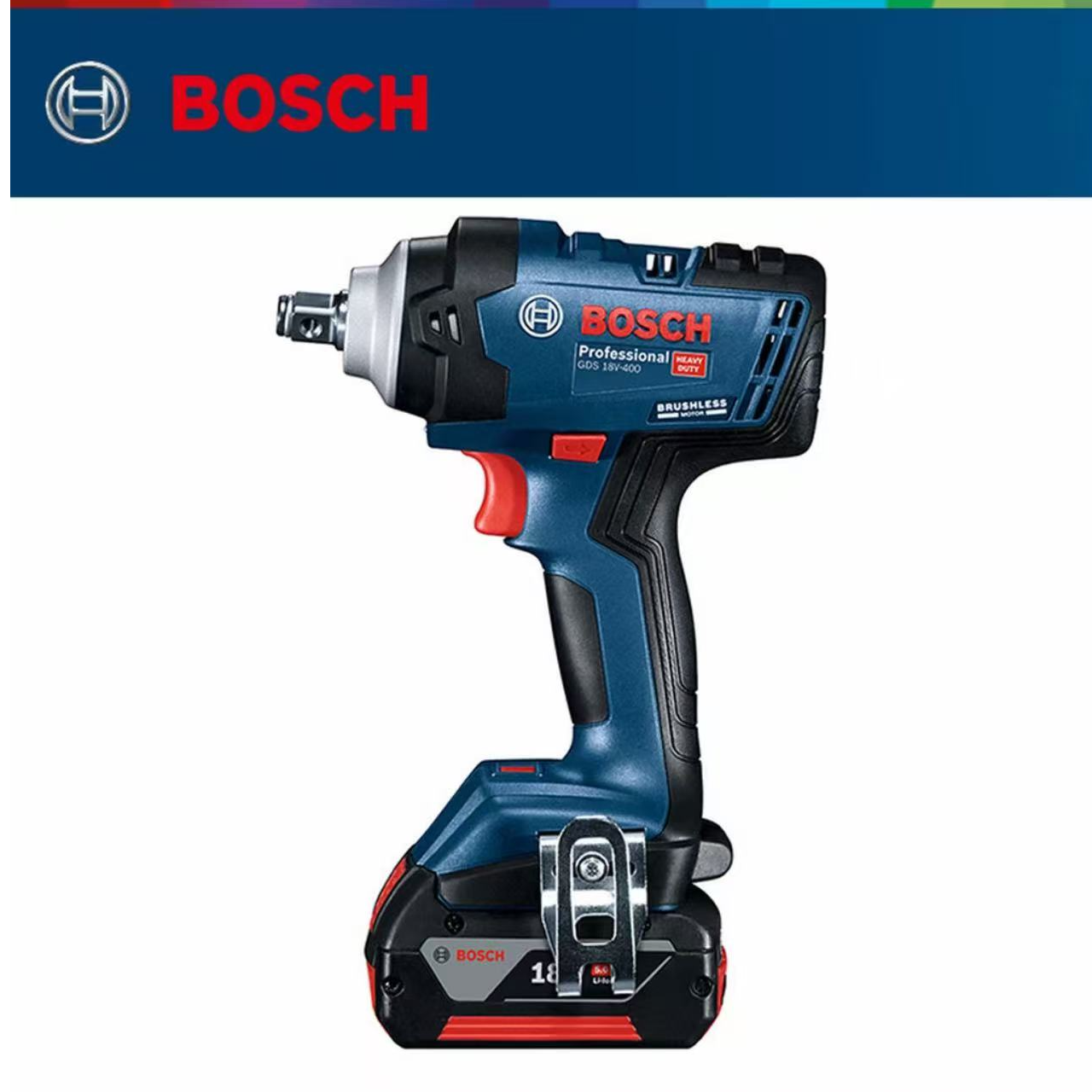 Bosch/博世无刷电动扳手GDS18V-400/350大扭力冲击架子工锂电风炮