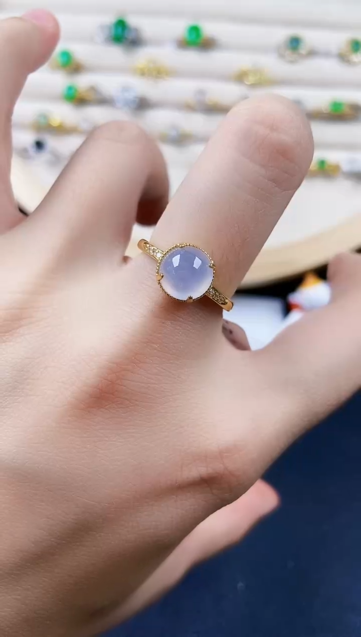 翡翠戒指银S925镶嵌7979797