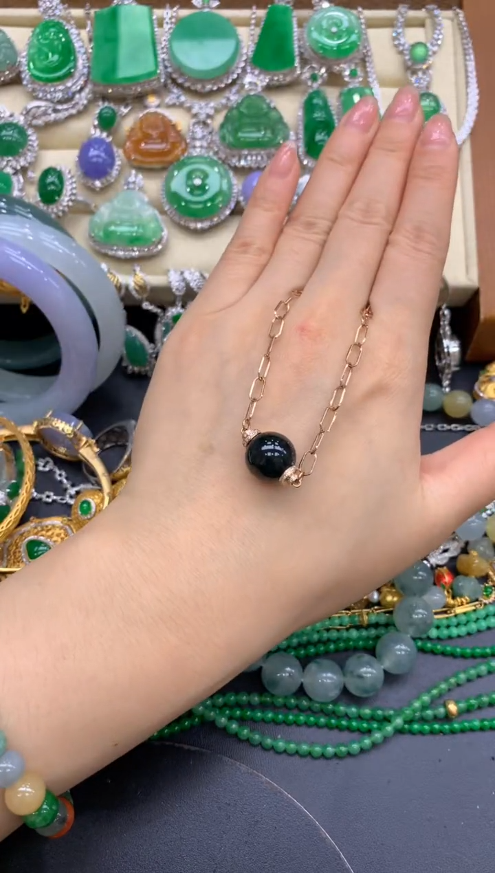 【闪购商品】翡翠颈饰18K金镶嵌365-中国好珍宝