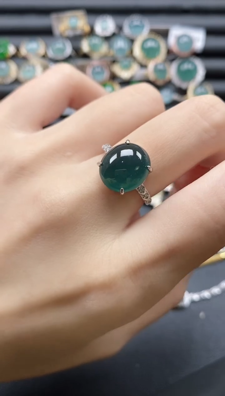 【闪购商品】翡翠戒指银S925镶嵌51511