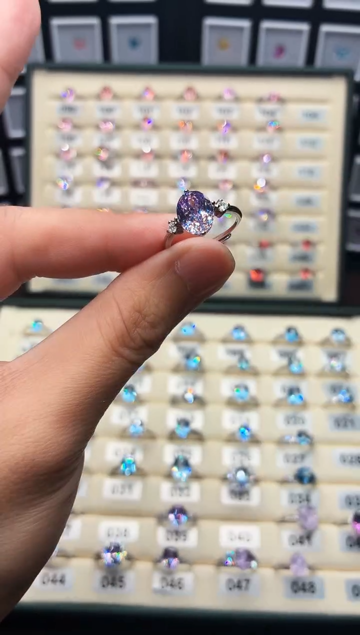 银S925镶嵌锂辉石戒指0005