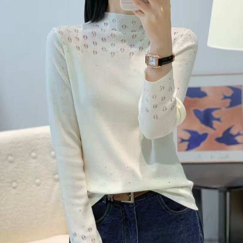 2025冬季毛针织衫软糯甜美上衣100羊毛女装镂空