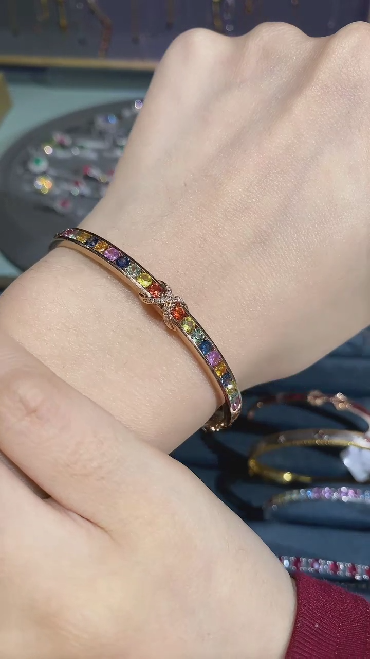 【闪购商品】祖母绿手镯18K金镶嵌手镯