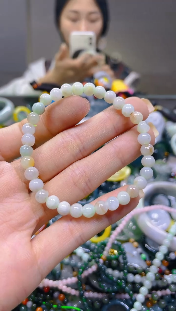 翡翠未镶嵌颈饰5MM/W/翡翠A货一图一物