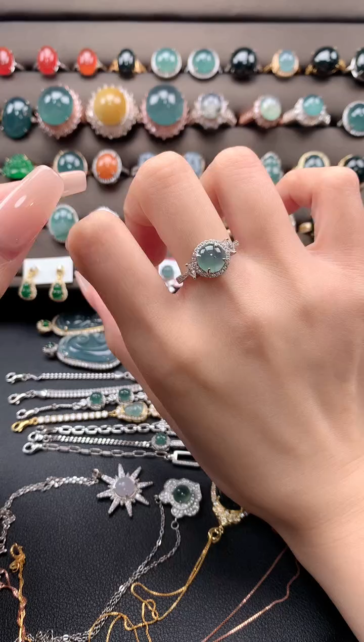 【闪购商品】翡翠戒指银S925镶嵌13131