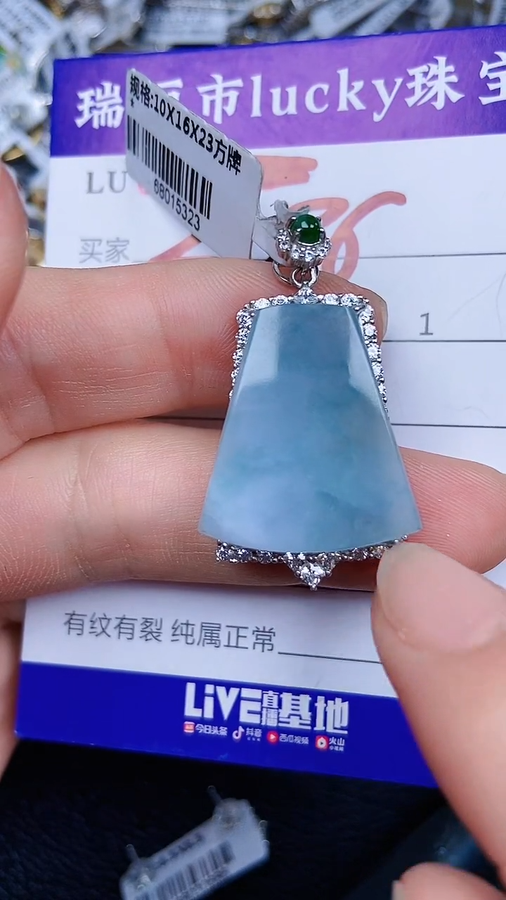 颈饰银S925镶嵌翡翠2186